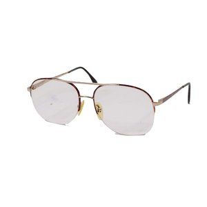 Vintage 80s Streetwear Tortoise Shell Half Rim Aviator Dad Glasses Eyewear RX